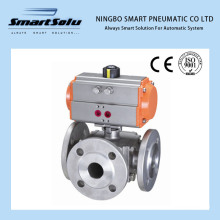 3 Way Flanged End Ball Valve T Type